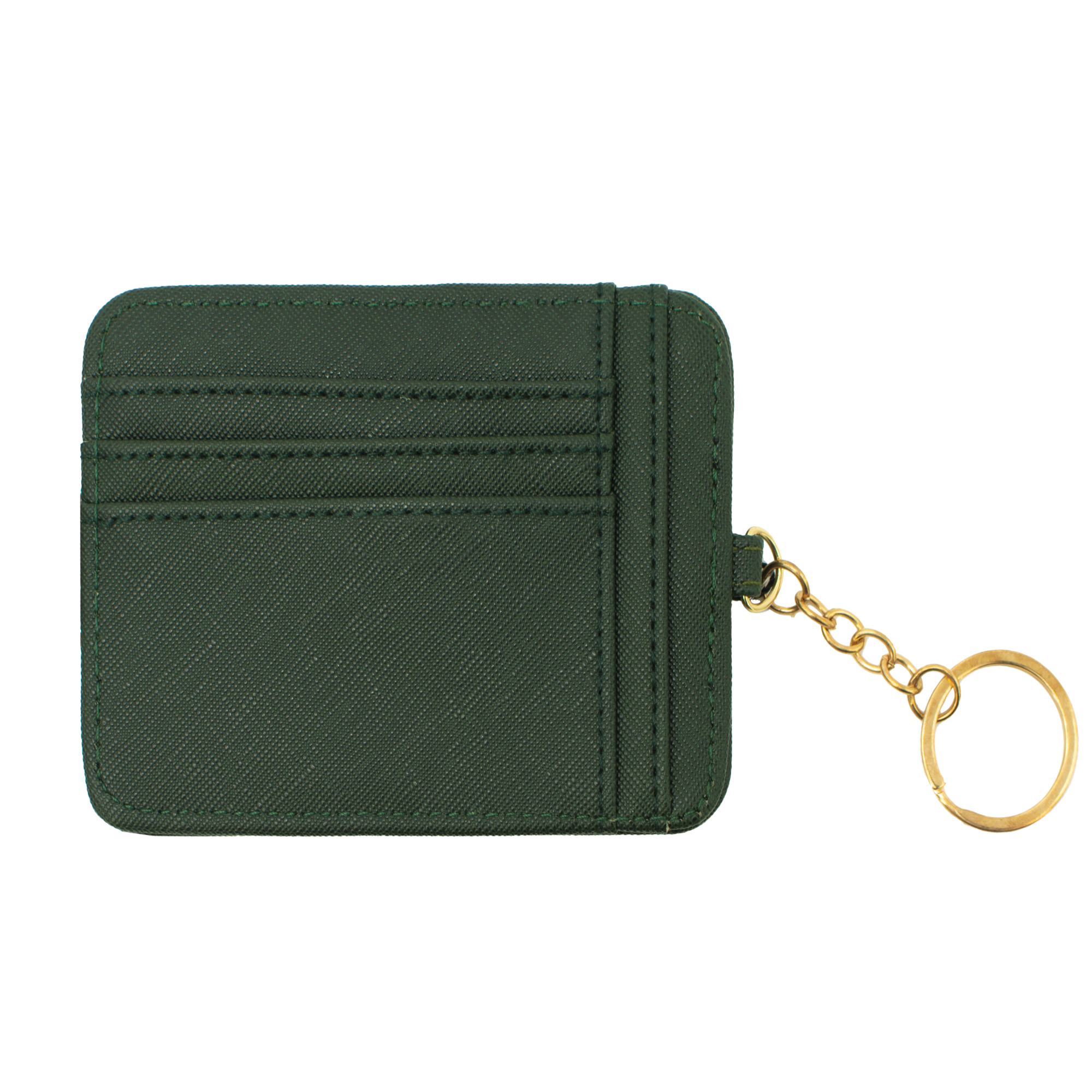 XOXO Women’s Mini Deep Green Saffiano Leather Key Card Id Coin Case Wallet